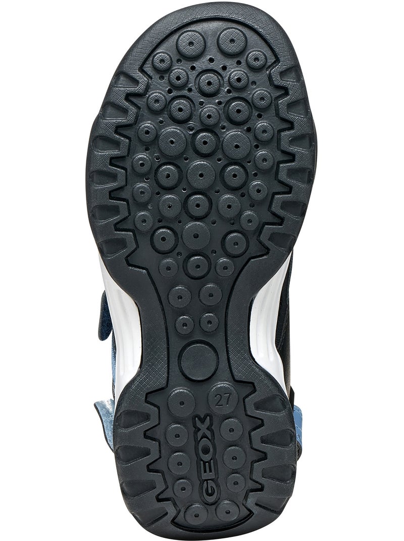 Sandales Cuir Enfant Geox Borealis Noir - Kiabi
