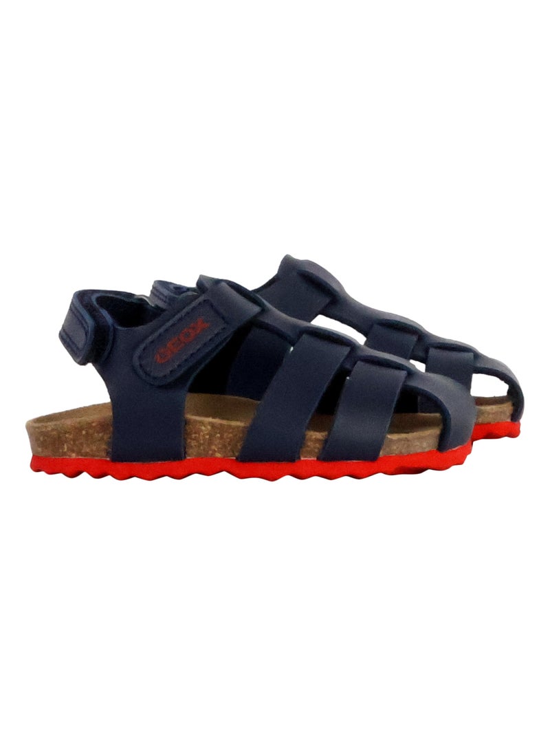 Sandales Cuir Enfant Geox Chalki Bleu - Kiabi