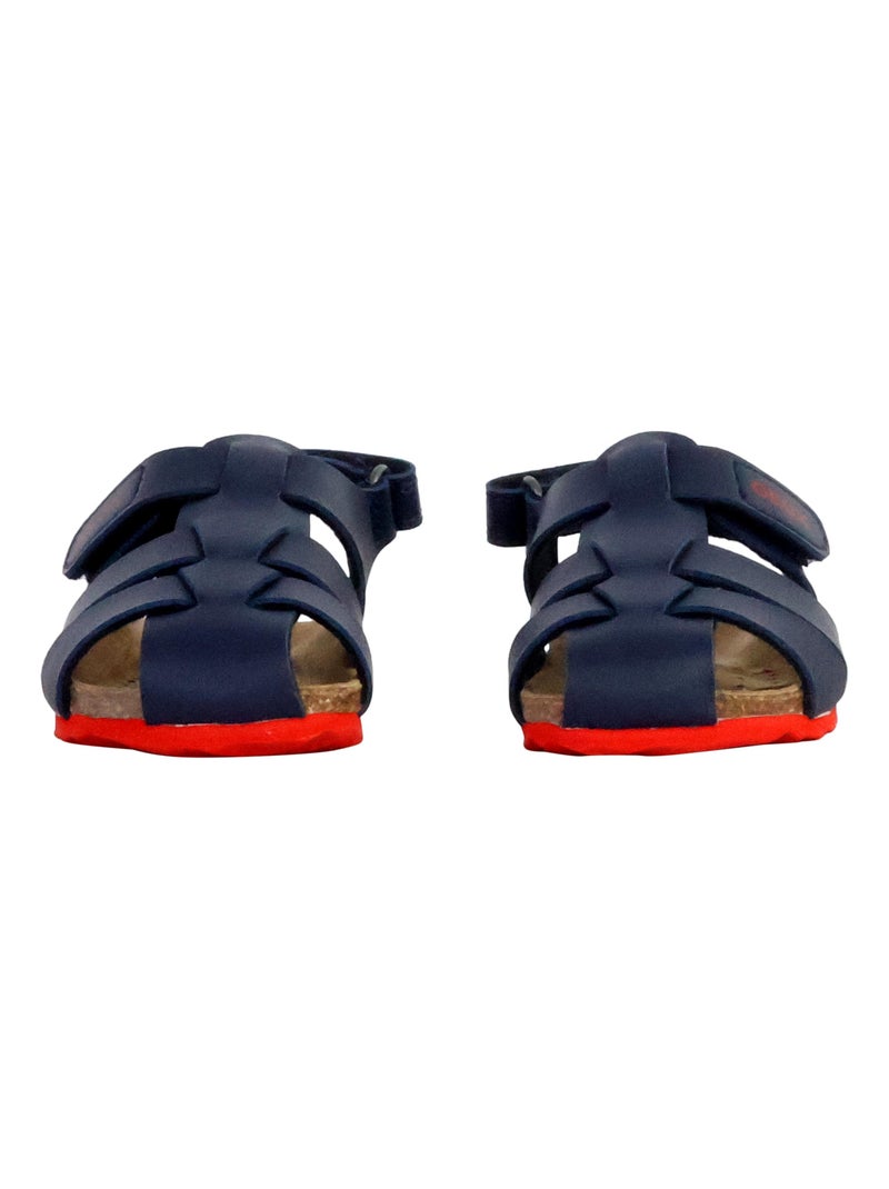 Sandales Cuir Enfant Geox Chalki Bleu - Kiabi