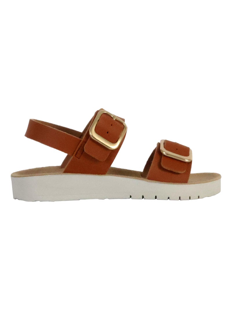 Sandales Cuir Enfant Geox Costarei Beige - Kiabi