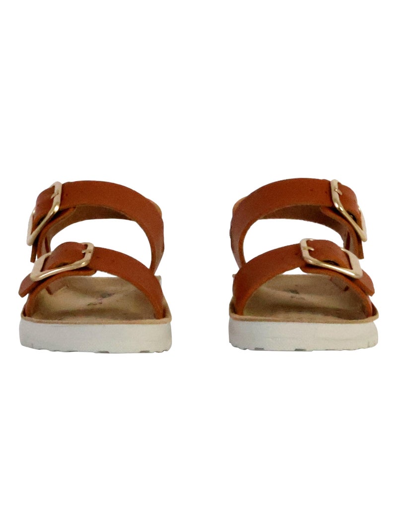 Sandales Cuir Enfant Geox Costarei Beige - Kiabi