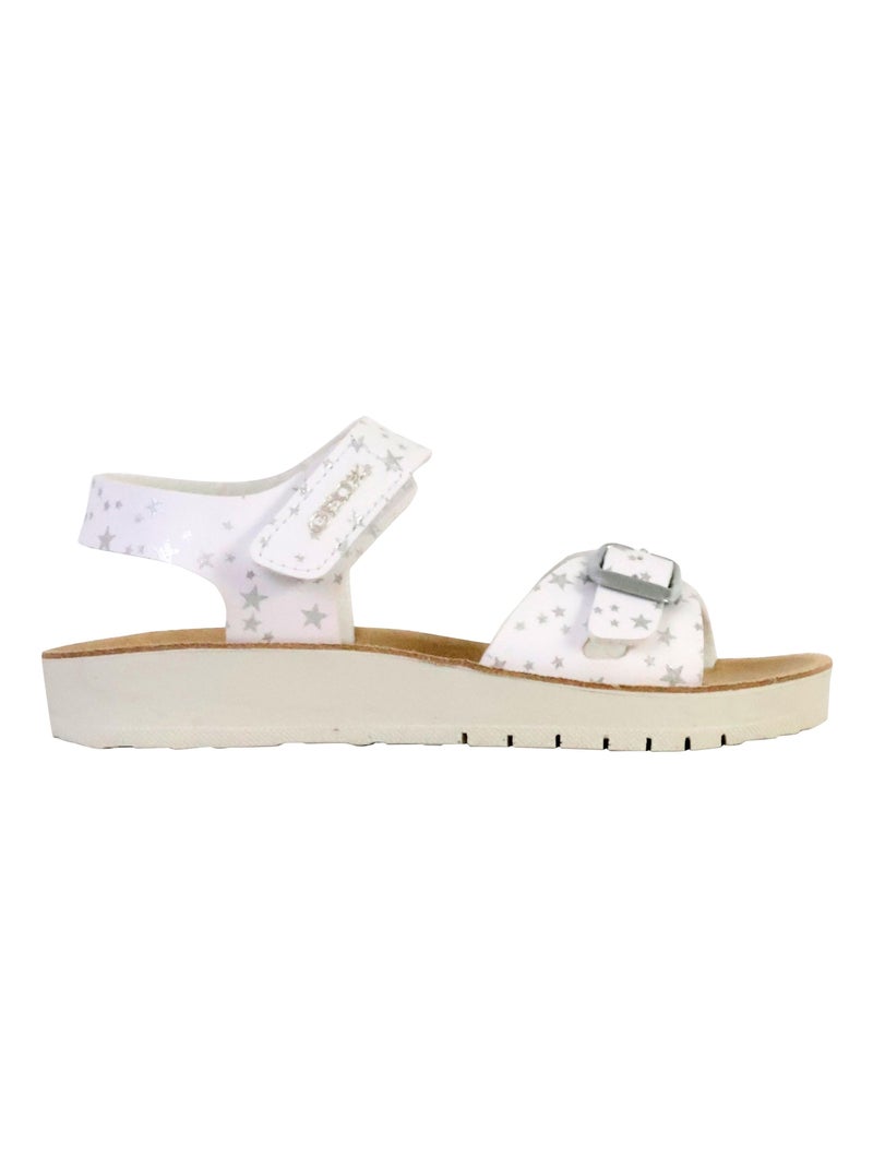 Sandales Cuir Enfant Geox Costarei Blanc - Kiabi