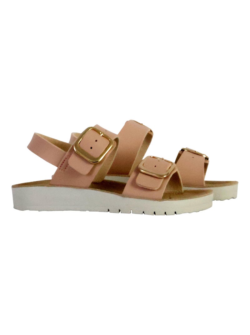 Sandales Cuir Enfant Geox Costarei Rose - Kiabi