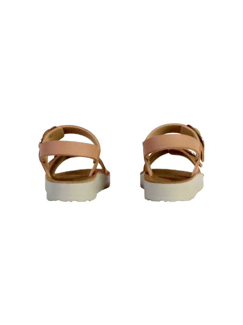 Sandales Cuir Enfant Geox Costarei Rose - Kiabi