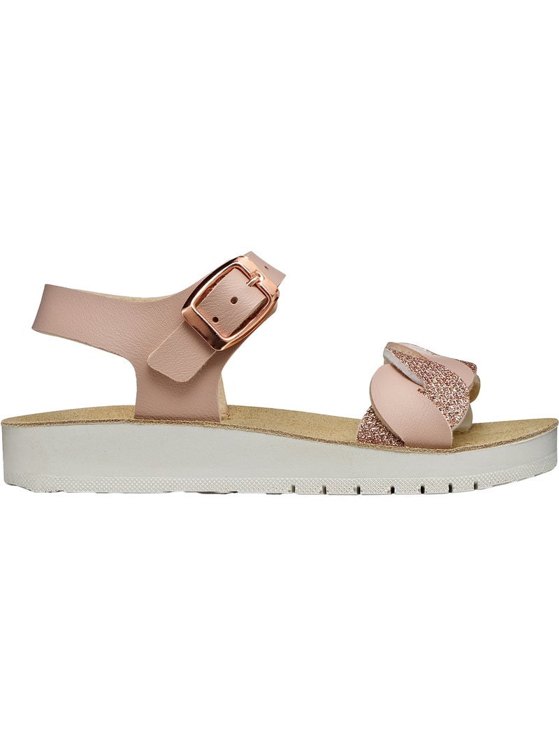 Sandales Cuir Enfant Geox Costarei Rose - Kiabi
