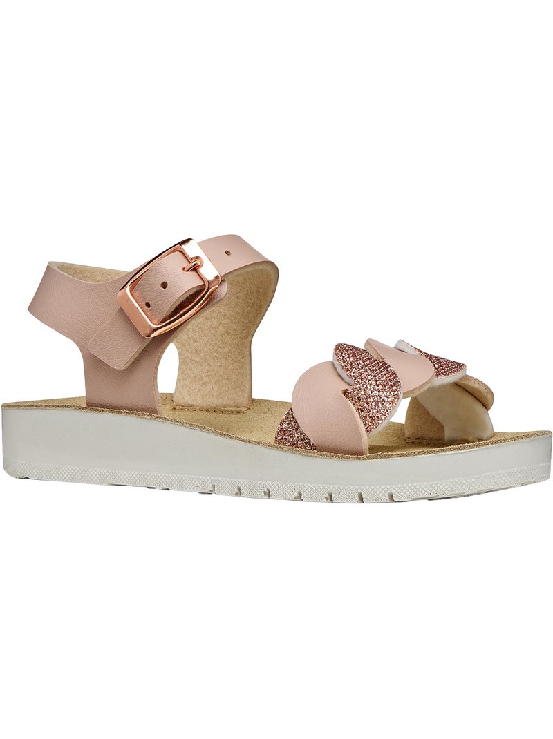 Sandales Cuir Enfant Geox Costarei Rose - Kiabi