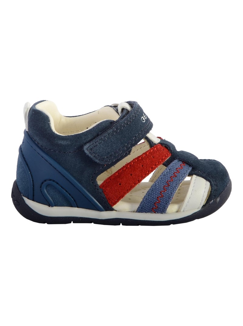 Sandales Cuir Enfant Geox Each Bleu - Kiabi