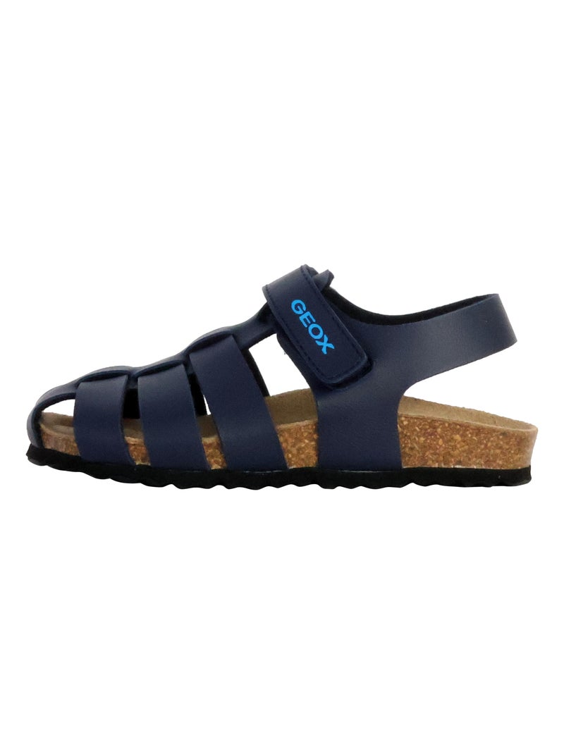 Sandales Cuir Enfant Geox Ghita Bleu - Kiabi