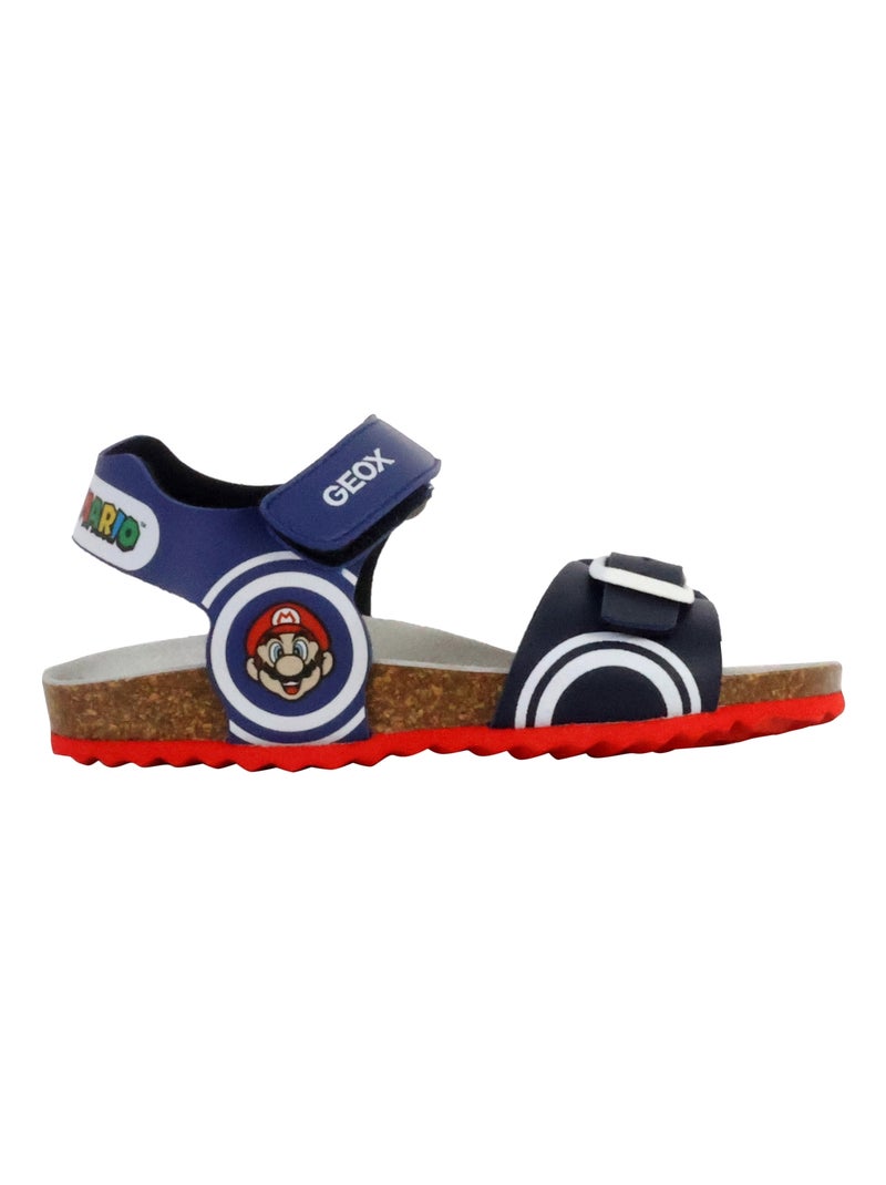 Sandales Cuir Enfant Geox Ghita Bleu - Kiabi