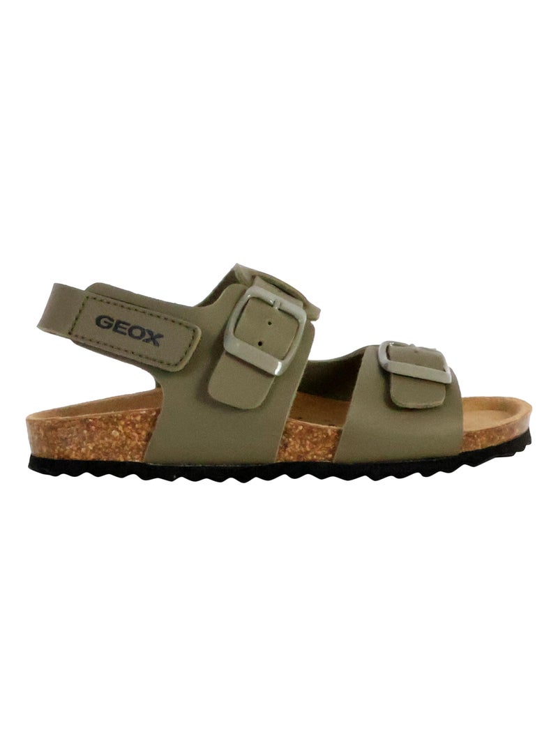 Sandales Cuir Enfant Geox Gita Vert - Kiabi