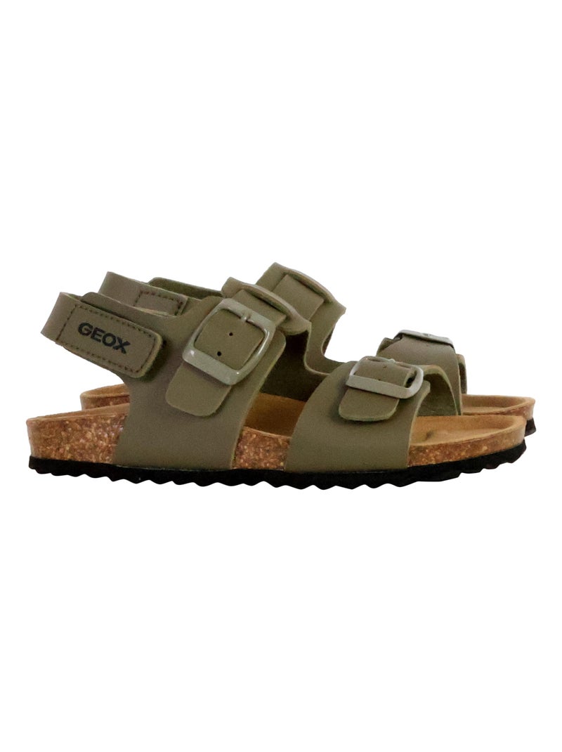 Sandales Cuir Enfant Geox Gita Vert - Kiabi