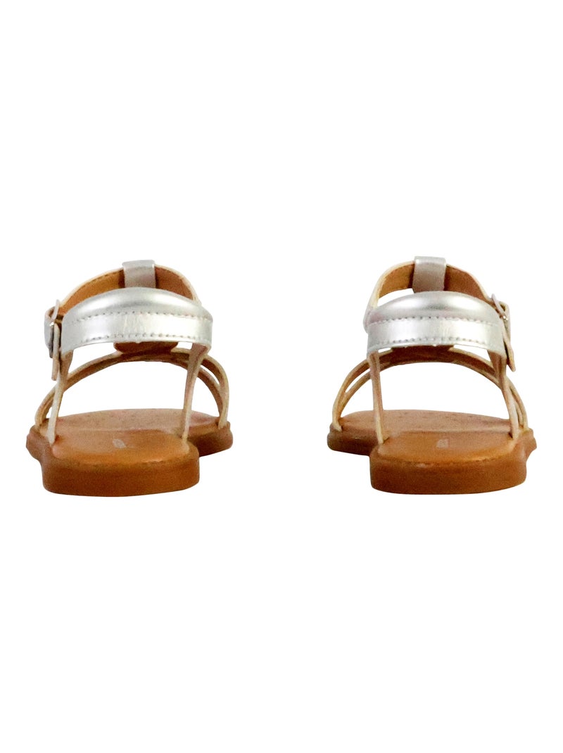 Sandales Cuir Enfant Geox Karly Argent - Kiabi