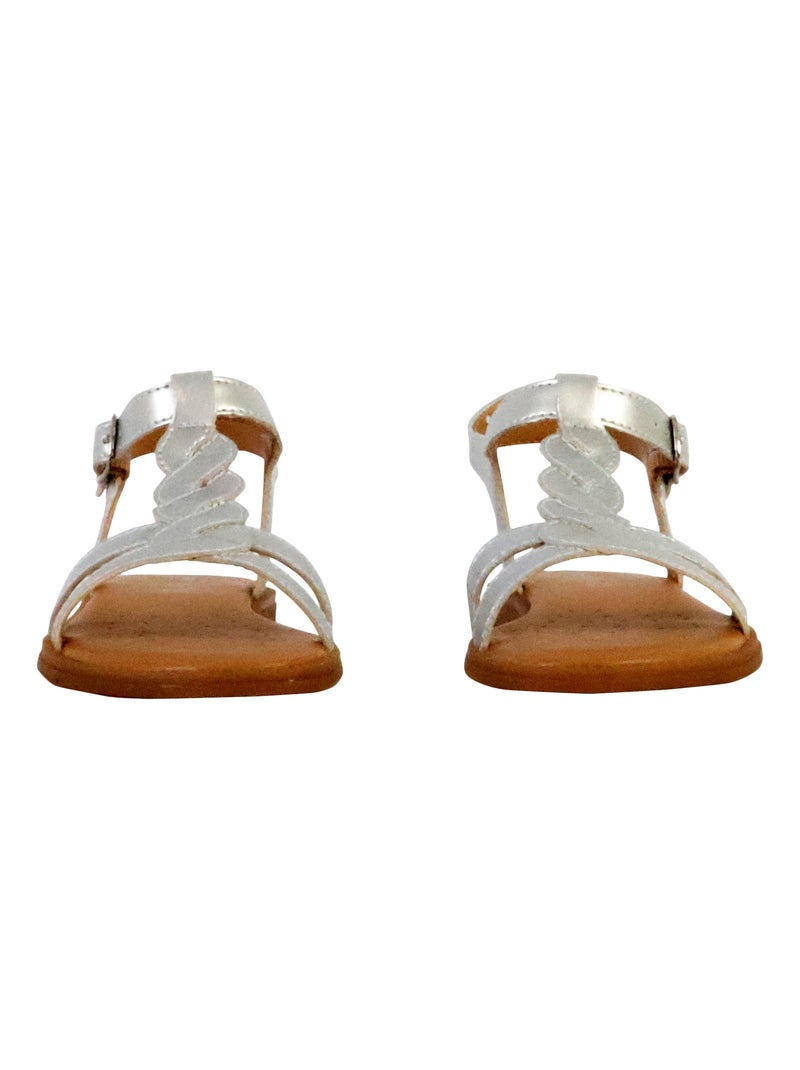 Sandales Cuir Enfant Geox Karly Argent - Kiabi