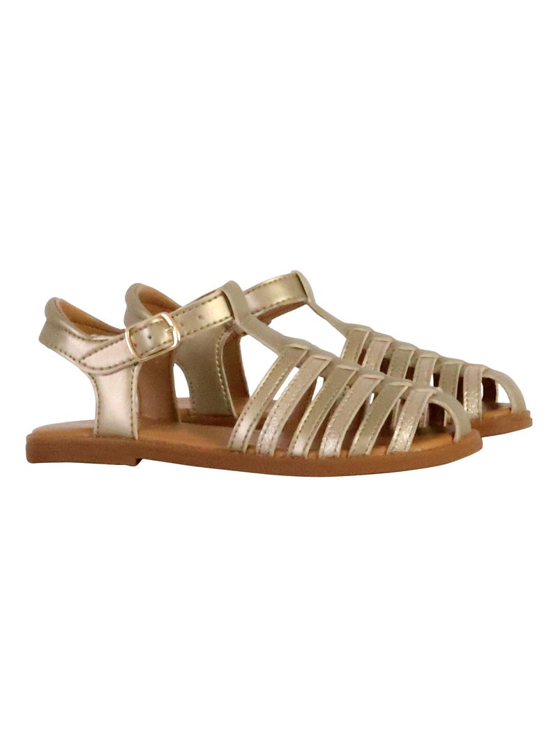 Sandales Cuir Enfant Geox Karly Gris - Kiabi