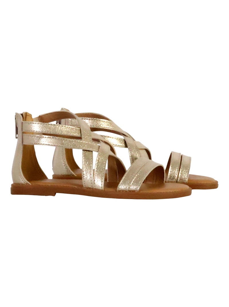 Sandales Cuir Enfant Geox Karly Gris - Kiabi