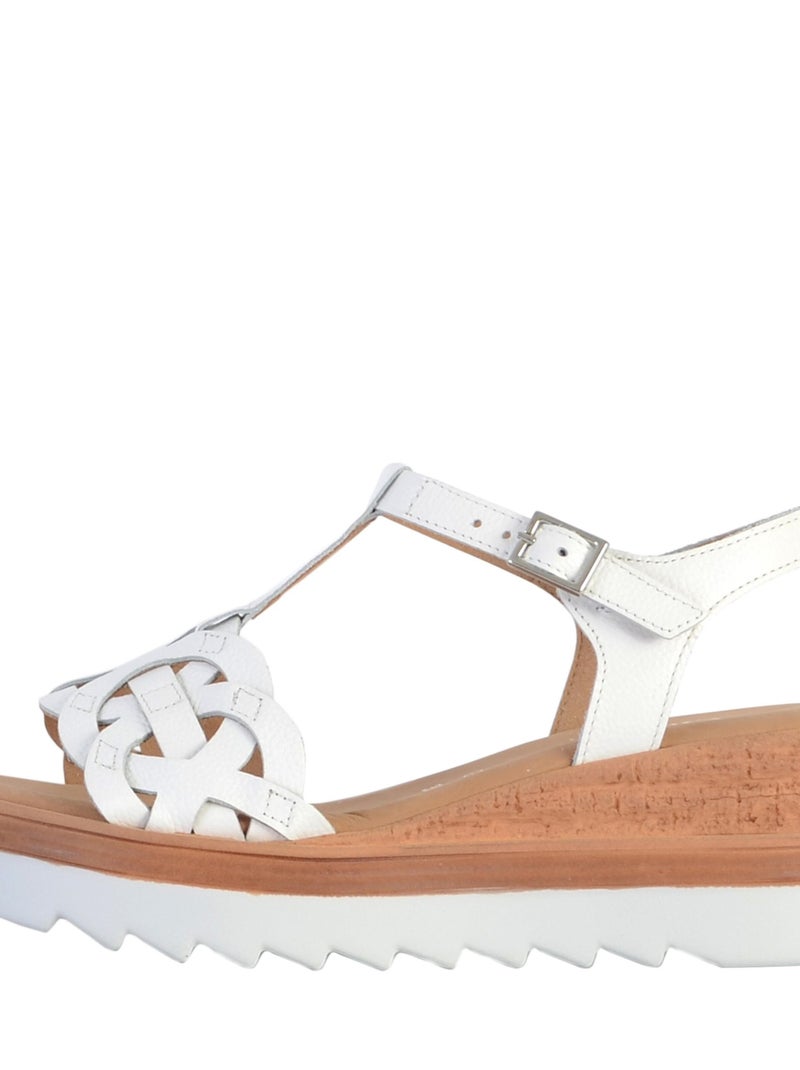 Sandales Cuir Gabor Cervo Blanc - Kiabi