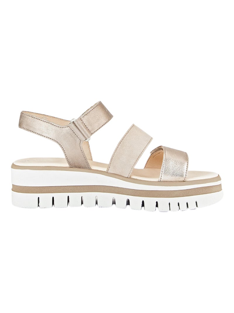 Sandales Cuir Gabor Metallic Doré/or - Kiabi