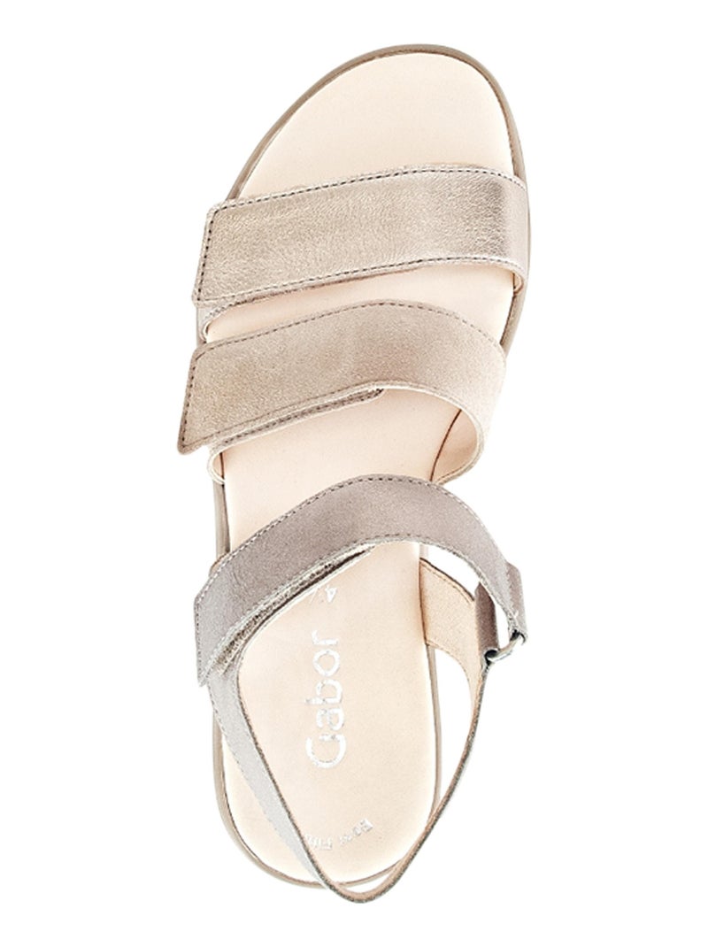 Sandales Cuir Gabor Metallic Doré/or - Kiabi