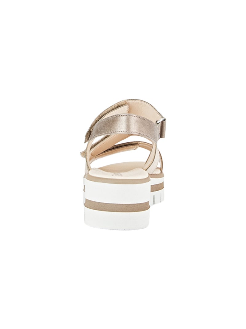 Sandales Cuir Gabor Metallic Doré/or - Kiabi