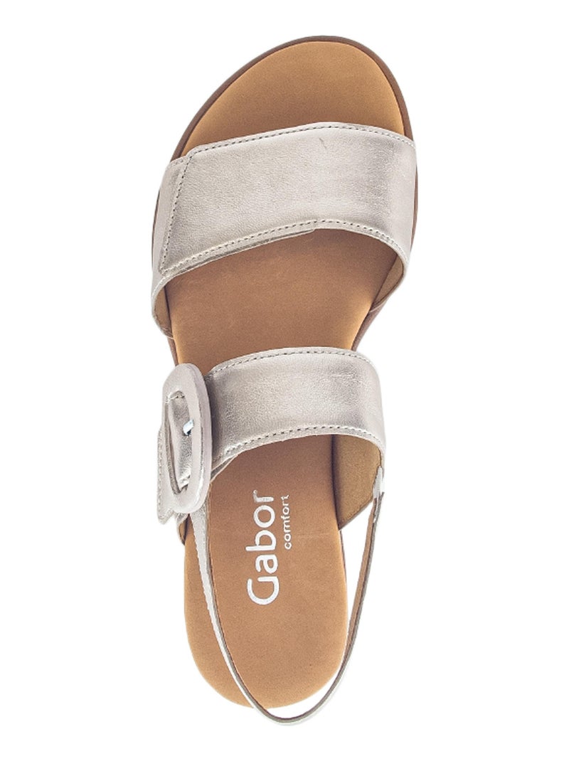 Sandales Cuir Gabor Nappa Doré/or - Kiabi