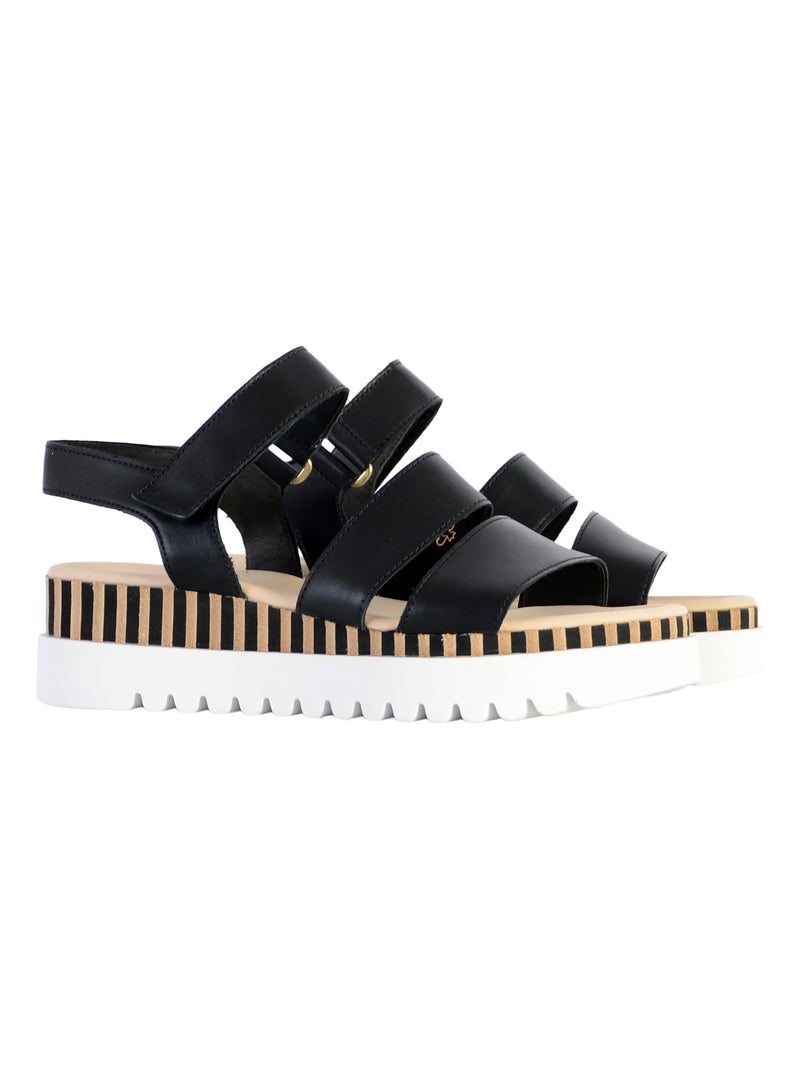 Sandales Cuir Gabor Nappa Noir - Kiabi