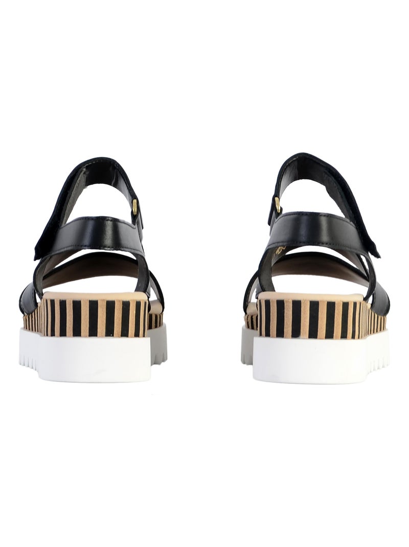 Sandales Cuir Gabor Nappa Noir - Kiabi