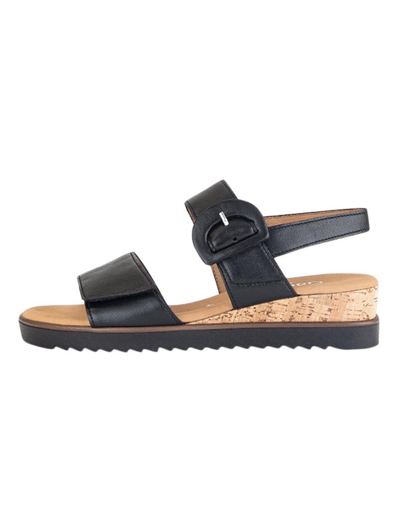 Sandales Cuir Gabor Nappa Noir - Kiabi