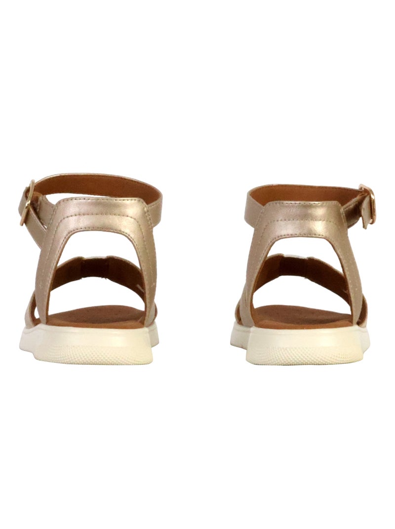 Sandales Cuir Geox Dandra Doré/or - Kiabi