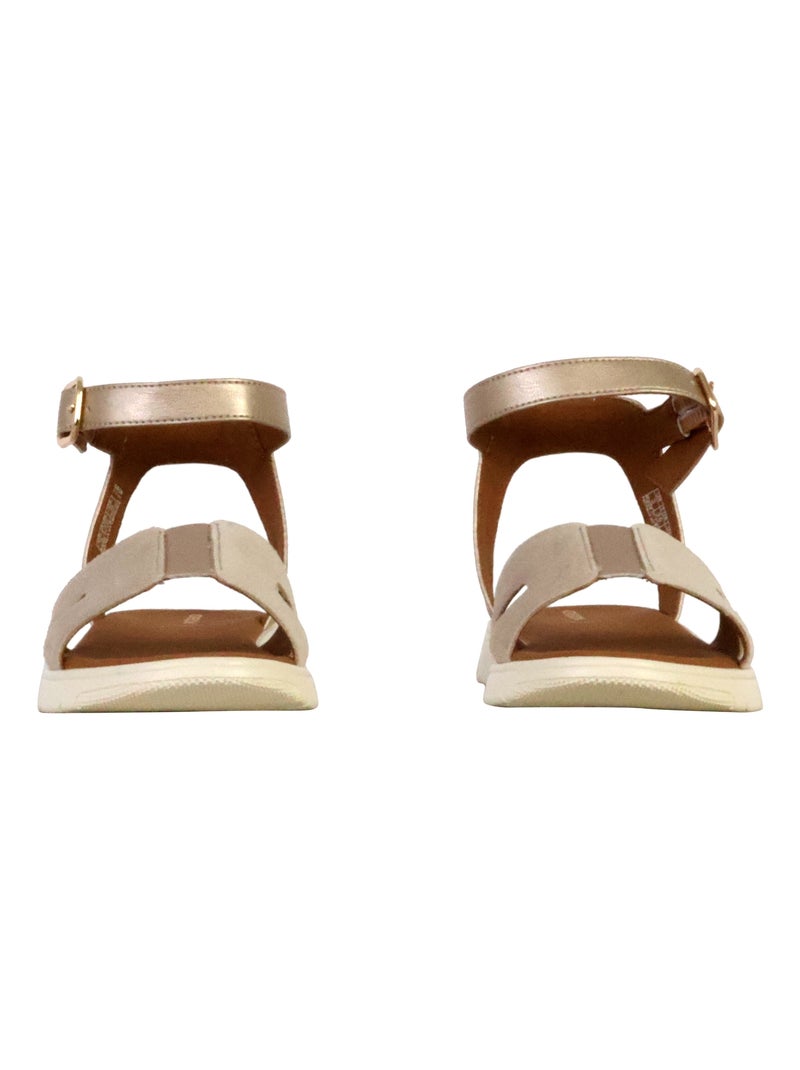 Sandales Cuir Geox Dandra Doré/or - Kiabi