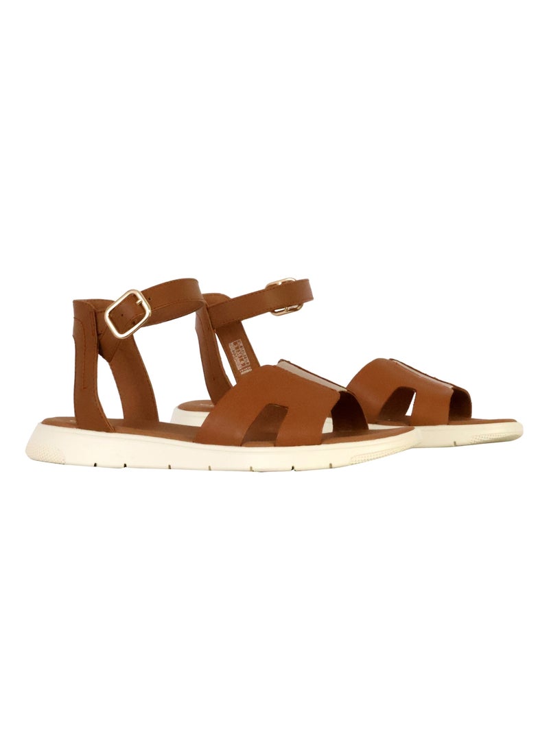 Sandales Cuir Geox Dandra Marron - Kiabi