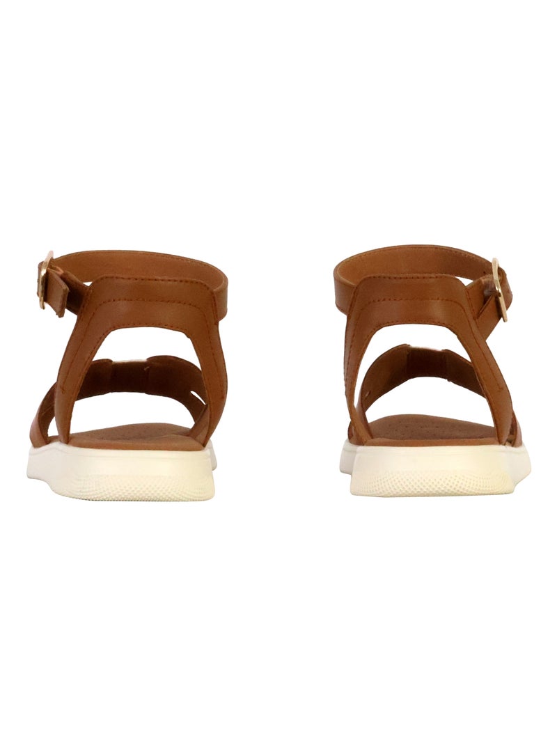Sandales Cuir Geox Dandra Marron - Kiabi
