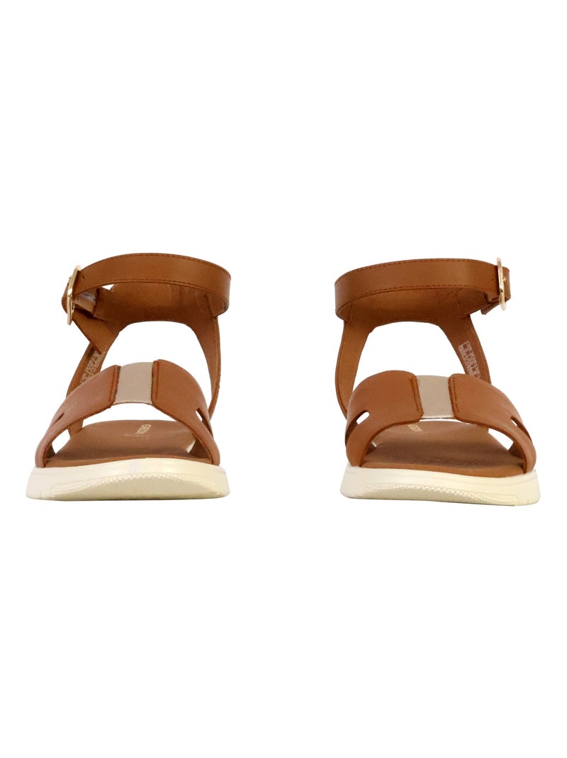 Sandales Cuir Geox Dandra Marron - Kiabi