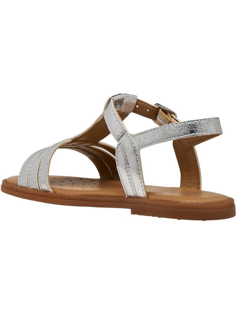 Sandales Cuir Geox Enfant J Karly Argent - Kiabi