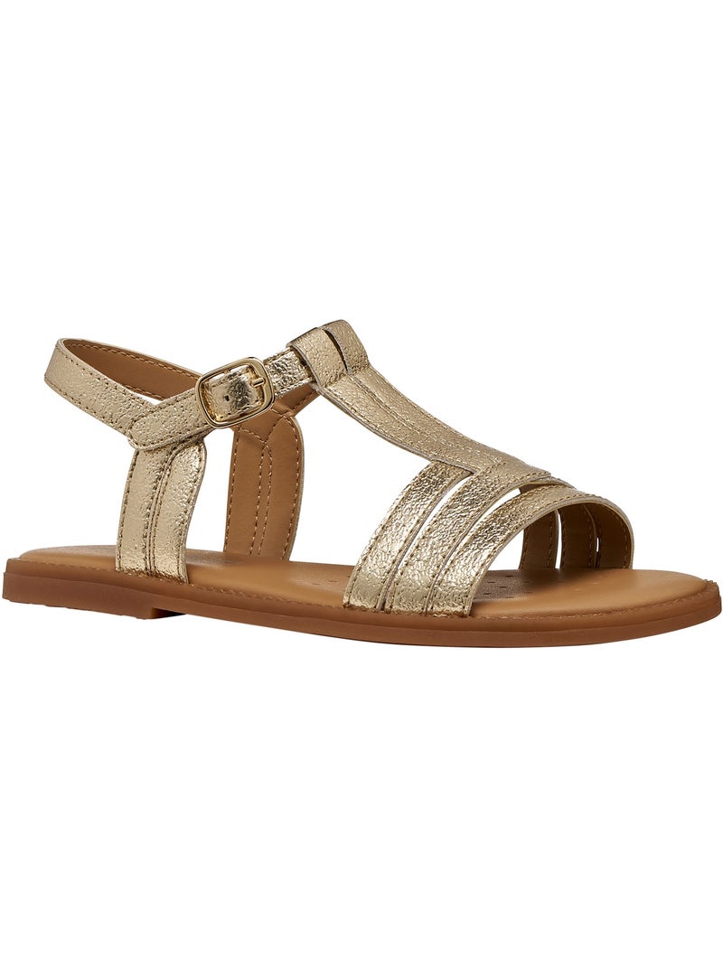 Sandales Cuir Geox Enfant J Karly Gris - Kiabi