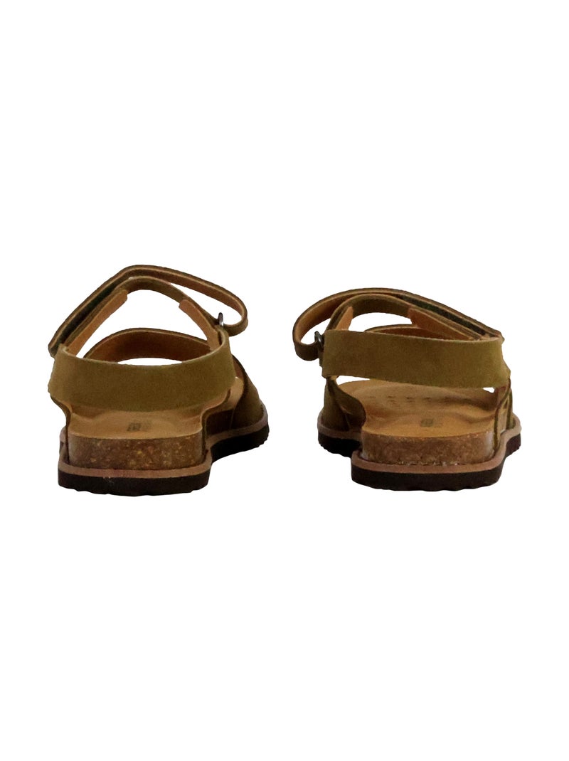 Sandales Cuir Geox Leuca Vert forêt - Kiabi