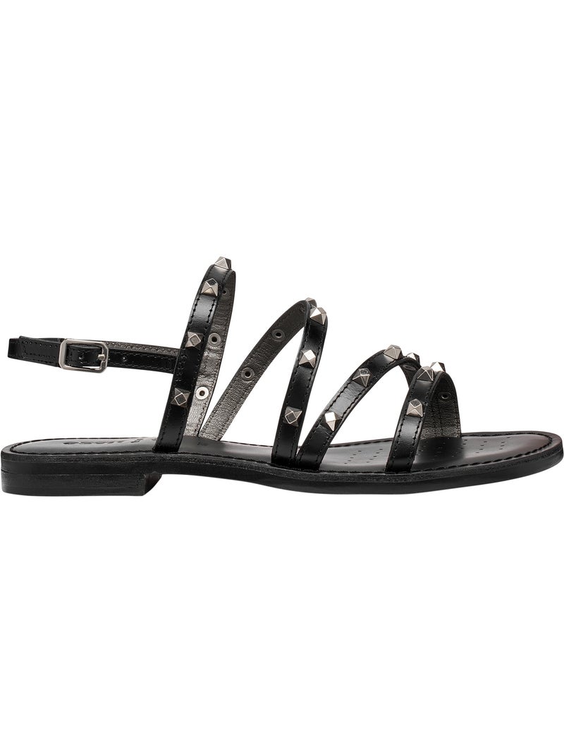 Sandales Cuir Geox Maddalusia Noir - Kiabi