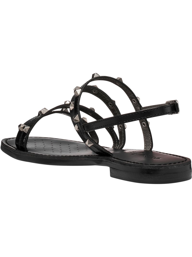 Sandales Cuir Geox Maddalusia Noir - Kiabi