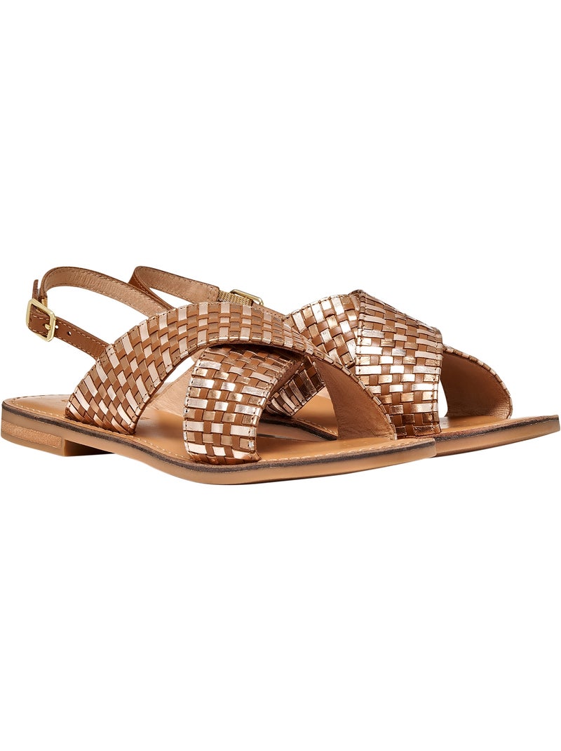 Sandales Cuir Geox Manddalusia Camel - Kiabi