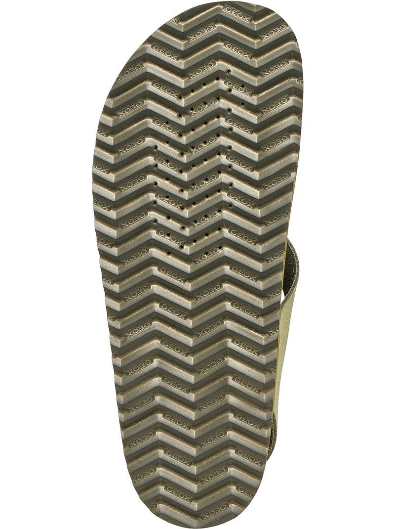 Sandales Cuir Geox Sandybett Vert - Kiabi