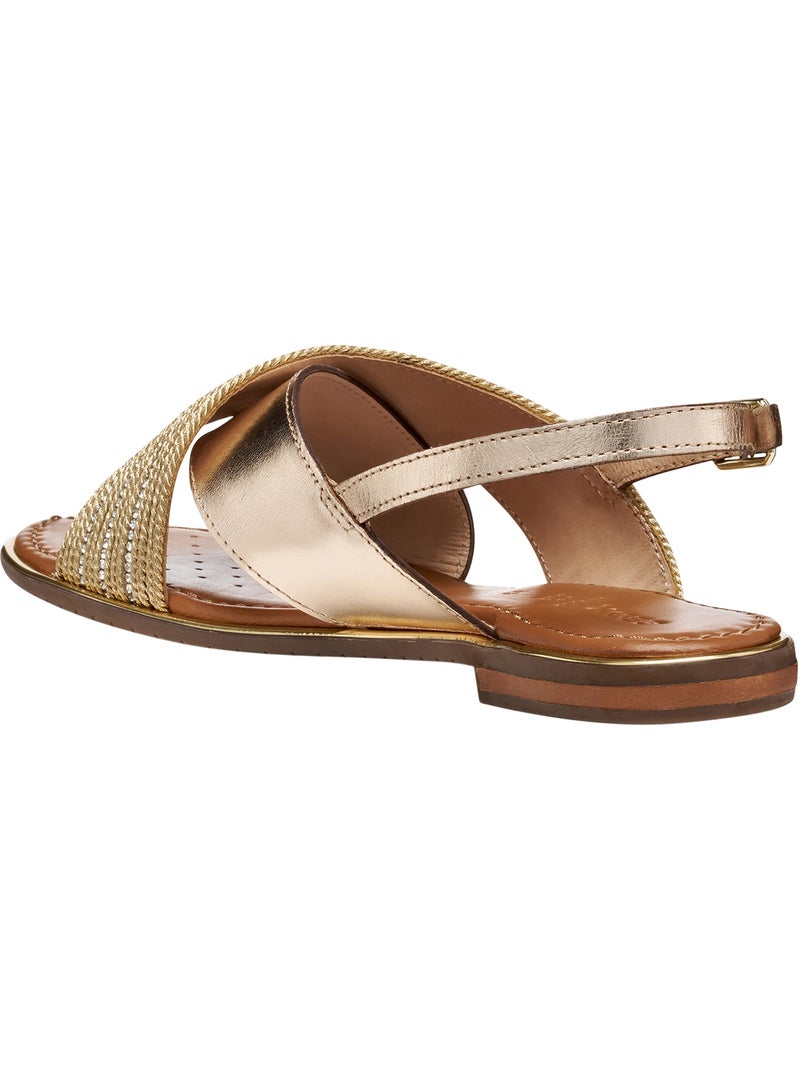 Sandales Cuir Geox Sozy Plus Doré - Kiabi