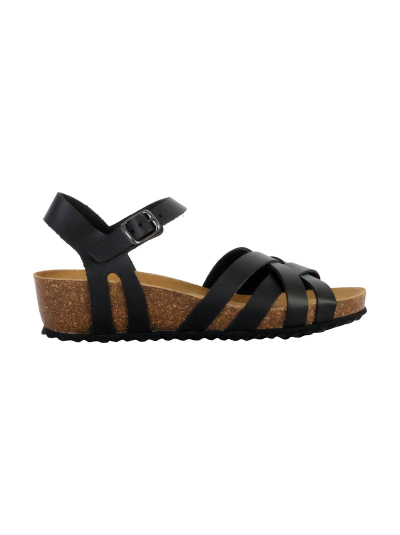 Sandales Cuir Geox Sthellae Noir - Kiabi