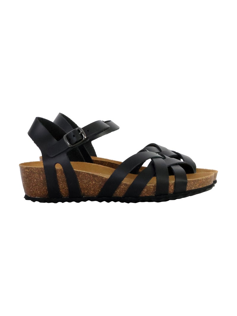 Sandales Cuir Geox Sthellae Noir - Kiabi