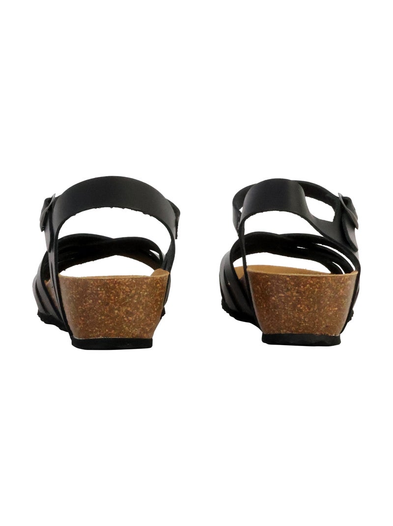 Sandales Cuir Geox Sthellae Noir - Kiabi