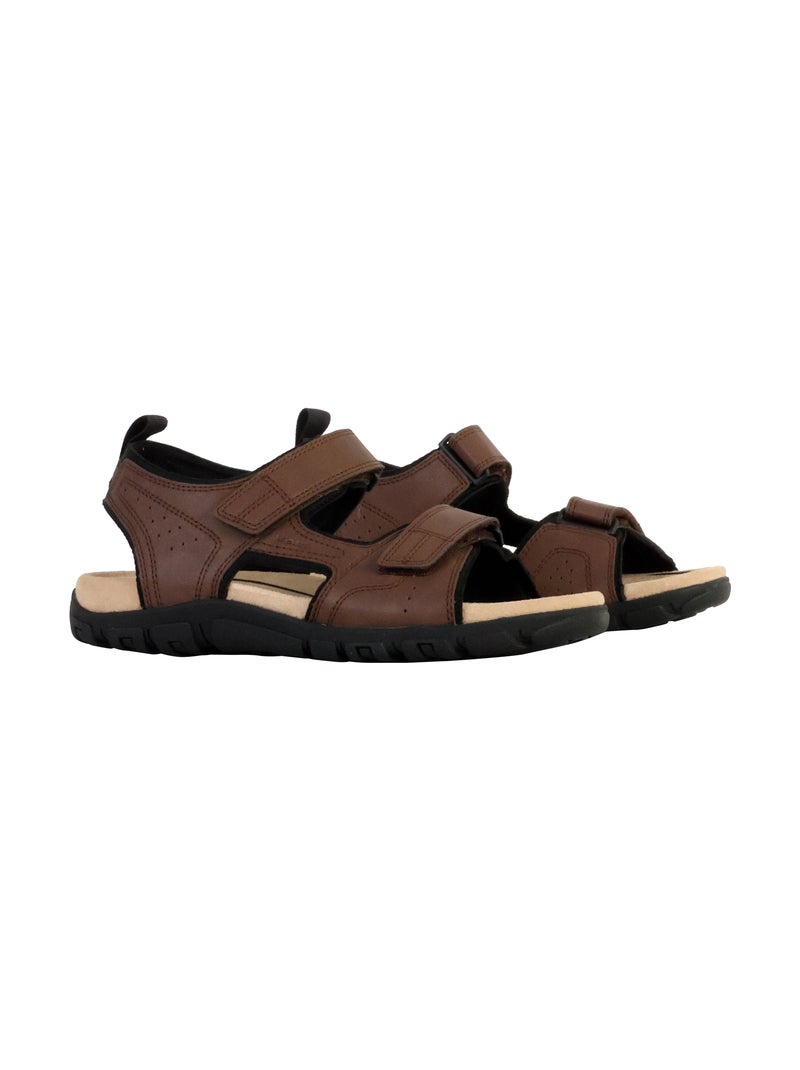 Sandales Cuir Geox Strada Marron - Kiabi