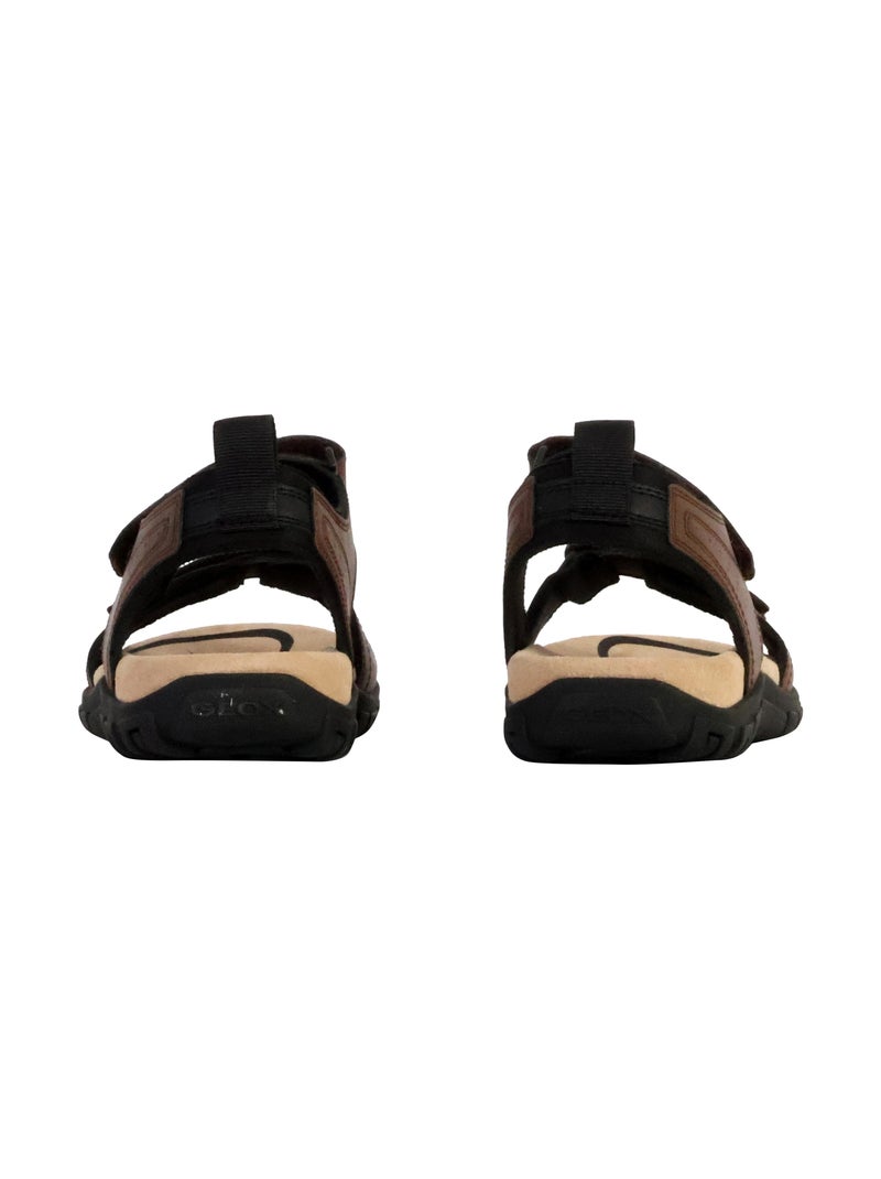 Sandales Cuir Geox Strada Marron - Kiabi