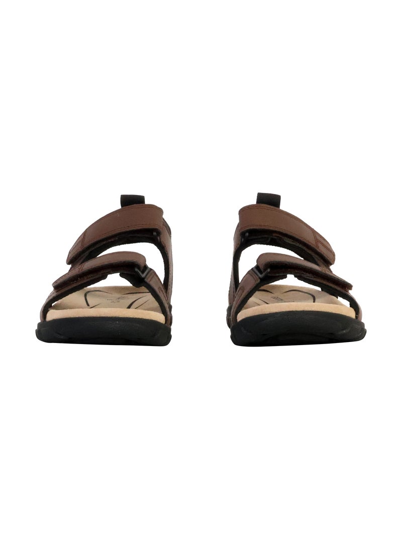 Sandales Cuir Geox Strada Marron - Kiabi