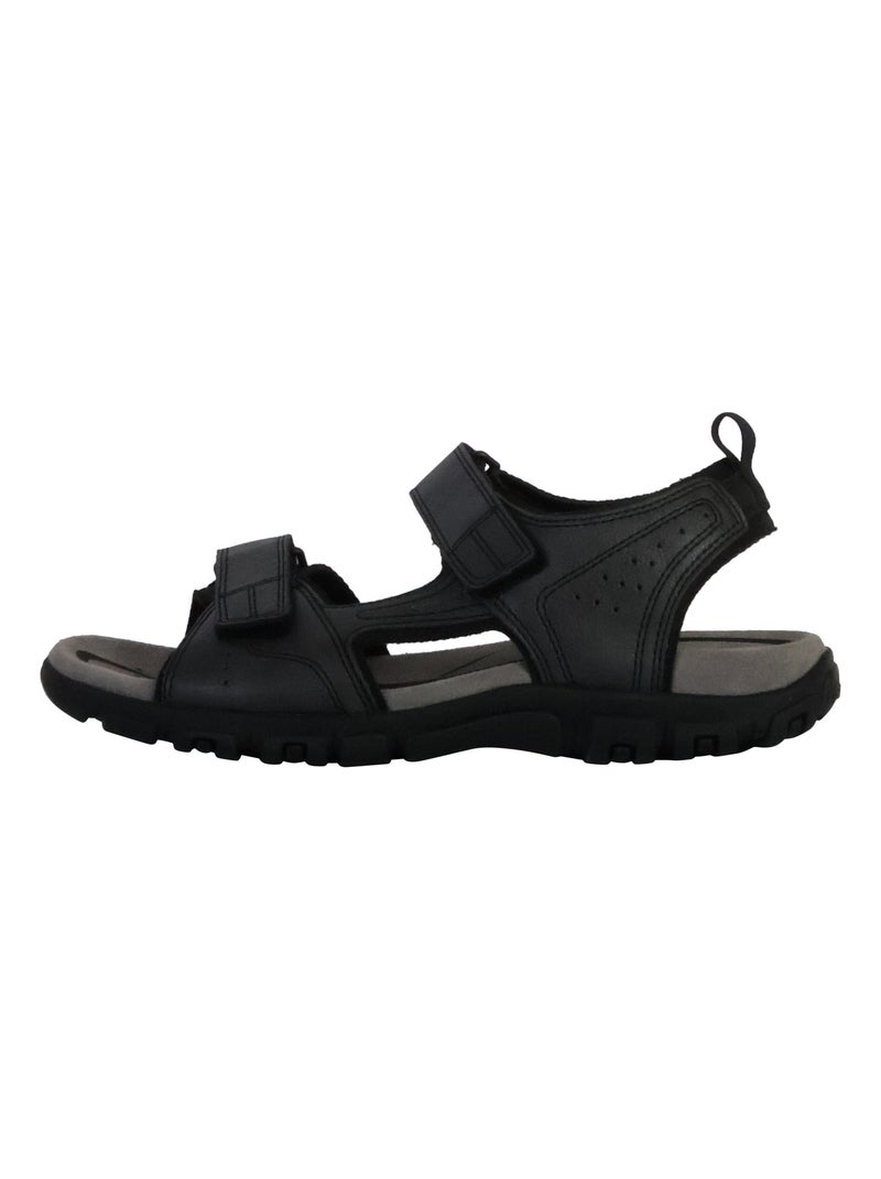 Sandales Cuir Geox Strada Noir - Kiabi