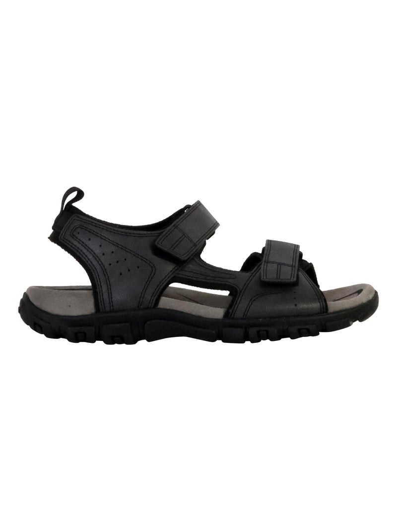 Sandales Cuir Geox Strada Noir - Kiabi