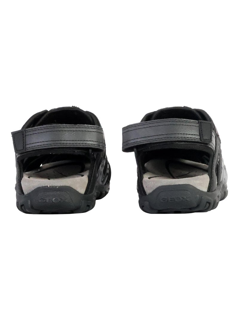 Sandales Cuir Geox Strada Noir - Kiabi