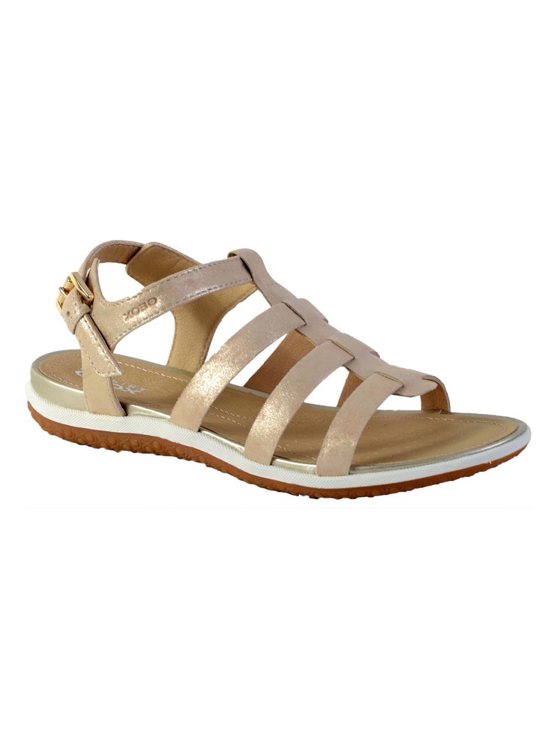 Sandales Cuir Geox Vega Beige - Kiabi